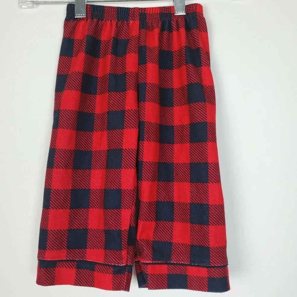 Carter's Boys Red Black‎ Check Plaid Pajama Pants Size 18M